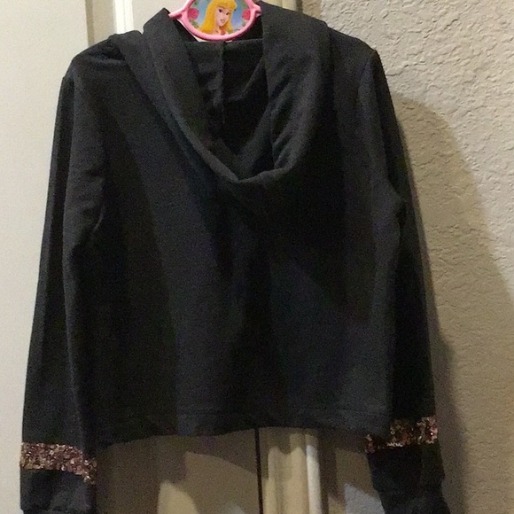 WISHFUL PARK Lil Girls Sz M (8) Grey w/Sequined Unicorn Hoodie PreOwned - Picture 4 of 4